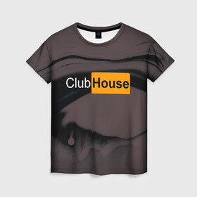 Женская футболка 3D с принтом Clubhouse Pornhub | Клабхаус  в Курске, 100% полиэфир ( синтетическое хлопкоподобное полотно) | прямой крой, круглый вырез горловины, длина до линии бедер | club | clubhouse | house | invite | инвайт | клабхаус | разводы | сеть | социальная