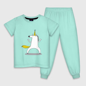 Детская пижама хлопок с принтом Dancing Unicorn в Курске, 100% хлопок |  брюки и футболка прямого кроя, без карманов, на брюках мягкая резинка на поясе и по низу штанин
 | dancing | unicorn | единорог | лошадка | танцующий единорог