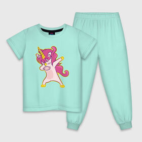 Детская пижама хлопок с принтом Dab unicorn в Курске, 100% хлопок |  брюки и футболка прямого кроя, без карманов, на брюках мягкая резинка на поясе и по низу штанин
 | dab unicorn | unicorn | единорог | лошадка | танцующий единорог