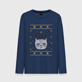 Мужской лонгслив хлопок с принтом Рождественский свитер с котом в Курске, 100% хлопок |  | food | mandarins | mem | meme | new year | sweater | ugly | в слюнявчике | еда | жрать | жрац | кот | котяра | кушац | кушот | мем | мем с котом | мемы | неси | новый год | оливье | прикол | рождество | свитер | слюнявчик