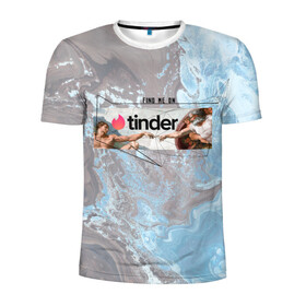 Мужская футболка 3D спортивная с принтом Find me on Tinder | Тиндер в Курске, 100% полиэстер с улучшенными характеристиками | приталенный силуэт, круглая горловина, широкие плечи, сужается к линии бедра | find | me | on | tinder | адама | геометрия | живопись | знакомства | искусство | ищи | картина | меня | на | сотворение | тиндер | тиндере
