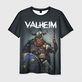 Мужская футболка 3D с принтом Valheim в Курске, 100% полиэфир | прямой крой, круглый вырез горловины, длина до линии бедер | drakkar | valhalla | valheim | viking | vikings | валхэйм | вальгала | вальхала | вальхейм | викинг | викинги | драккар