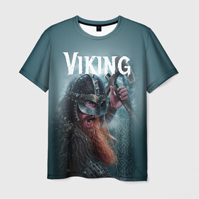 Мужская футболка 3D с принтом Viking в Курске, 100% полиэфир | прямой крой, круглый вырез горловины, длина до линии бедер | drakkar | valhalla | valheim | viking | vikings | валхэйм | вальгала | вальхала | вальхейм | викинг | викинги | драккар