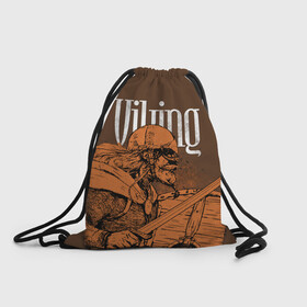 Рюкзак-мешок 3D с принтом Viking в Курске, 100% полиэстер | плотность ткани — 200 г/м2, размер — 35 х 45 см; лямки — толстые шнурки, застежка на шнуровке, без карманов и подкладки | drakkar | valhalla | valheim | viking | vikings | валхэйм | вальгала | вальхала | вальхейм | викинг | викинги | драккар