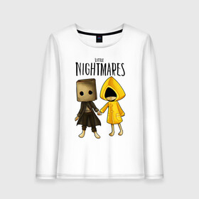 Женский лонгслив хлопок с принтом LITTLE NIGHTMARES в Курске, 100% хлопок |  | little nightmares | little nightmares 2 | игра nightmares | монстры. | ужасы | учительница | хоррор