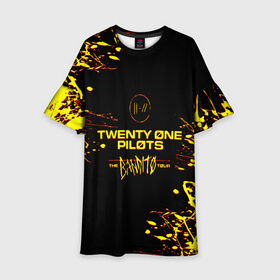 Детское платье 3D с принтом TWENTY ONE PILOTS TOP. в Курске, 100% полиэстер | прямой силуэт, чуть расширенный к низу. Круглая горловина, на рукавах — воланы | Тематика изображения на принте: 21 pilots | blurryface | fbr | fueled by ramen | fueledbyramen | heathens | heavydirtysoul | josh dun | music | music video | official | stressed out | top | tp | trench | twenty one pilots | twentyonepilots | tyler joseph 