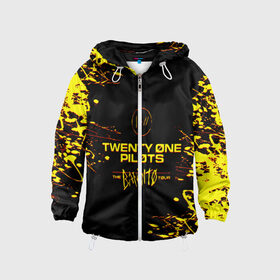 Детская ветровка 3D с принтом TWENTY ONE PILOTS TOP. в Курске, 100% полиэстер | подол и капюшон оформлены резинкой с фиксаторами, по бокам два кармана без застежек, один потайной карман на груди | 21 pilots | blurryface | fbr | fueled by ramen | fueledbyramen | heathens | heavydirtysoul | josh dun | music | music video | official | stressed out | top | tp | trench | twenty one pilots | twentyonepilots | tyler joseph 