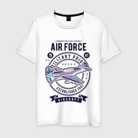 Мужская футболка хлопок с принтом легендарный военный самолет в Курске, 100% хлопок | прямой крой, круглый вырез горловины, длина до линии бедер, слегка спущенное плечо. | Тематика изображения на принте: aircraft | military | военный | самолет