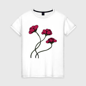 Женская футболка хлопок с принтом КРАСНЫЙ ЦВЕТОК RED FLOWER в Курске, 100% хлопок | прямой крой, круглый вырез горловины, длина до линии бедер, слегка спущенное плечо | 8 | day | flowers | girl | girlfriend | girls | granny | love | lovers | march | mommy | moms | roses | women | womens | бабуля | бабушка | девушка | девушки | день | жена | женский | женщина | любовь | мама | мамуля | марта | розы | сестра | си