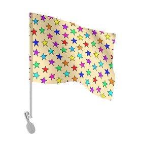 Флаг для автомобиля с принтом Детские звезды на песке в Курске, 100% полиэстер | Размер: 30*21 см | baby | colorfull | disco | kids | stars | девочкам | детские рисунки | детям | диско | звездочки | звезды | конфетти | лето | малыш | ночные | орнамент | песок | пляж | праздник | радужные | разноцветный узор