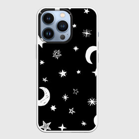 Чехол для iPhone 13 Pro с принтом Звездное небо в Курске,  |  | звездное небо | звездочки | звезды | космос | минимализм | полумесяц