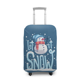Чехол для чемодана 3D с принтом Пусть идет снег в Курске, 86% полиэфир, 14% спандекс | двустороннее нанесение принта, прорези для ручек и колес | winter | зима | новый год | снег | снеговик