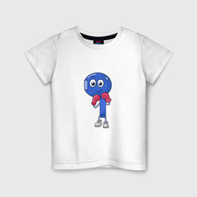 Детская футболка хлопок с принтом Боксер airpods в Курске, 100% хлопок | круглый вырез горловины, полуприлегающий силуэт, длина до линии бедер | airpods | apple | модный | наушники | телефон