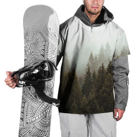 Накидка на куртку 3D с принтом Деревья в Курске, 100% полиэстер |  | Тематика изображения на принте: tegunvteg | деревья | лес | листья | природа | темный лес | туман