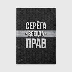 Обложка для автодокументов с принтом Серега всегда прав - соты в Курске, натуральная кожа |  размер 19,9*13 см; внутри 4 больших “конверта” для документов и один маленький отдел — туда идеально встанут права | Тематика изображения на принте: tegunvteg | всегда прав | имена | надпись | прикол | серега | сережа | соты | текстура | юмор