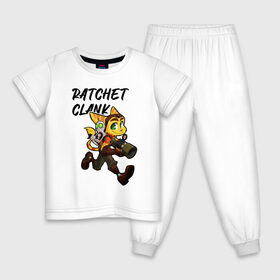 Детская пижама хлопок с принтом Ratchet & Clank в Курске, 100% хлопок |  брюки и футболка прямого кроя, без карманов, на брюках мягкая резинка на поясе и по низу штанин
 | game | ratchet  clank | галактические рейнджеры | игры | рэтчет и кланr
