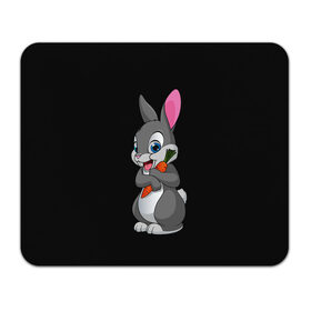 Коврик для мышки прямоугольный с принтом ЗАЙКА в Курске, натуральный каучук | размер 230 х 185 мм; запечатка лицевой стороны | bunny | cartoon | hare | rabbit | белый | зайчик | заяц | кролик | морковка | мультик | серый