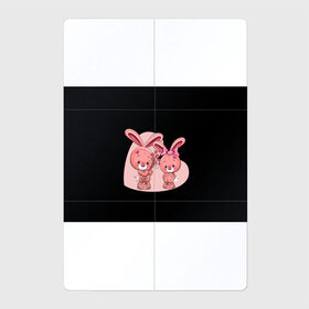 Магнитный плакат 2Х3 с принтом ЗАЙЧИКИ в Курске, Полимерный материал с магнитным слоем | 6 деталей размером 9*9 см | bunny | cartoon | hare | rabbit | зайка | заяц | кролик | мультик | розовый | цветы