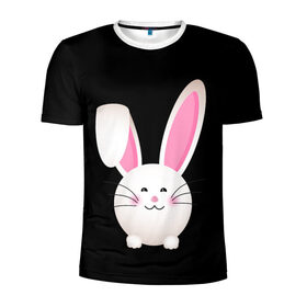 Мужская футболка 3D спортивная с принтом УШАСТИК в Курске, 100% полиэстер с улучшенными характеристиками | приталенный силуэт, круглая горловина, широкие плечи, сужается к линии бедра | bunny | cartoon | hare | rabbit | зайка | заяц | кролик | мультик | уши
