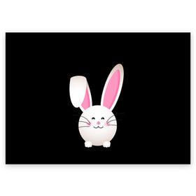 Поздравительная открытка с принтом УШАСТИК в Курске, 100% бумага | плотность бумаги 280 г/м2, матовая, на обратной стороне линовка и место для марки
 | bunny | cartoon | hare | rabbit | зайка | заяц | кролик | мультик | уши