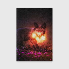Обложка для паспорта матовая кожа с принтом Лисица с фонариками в Курске, натуральная матовая кожа | размер 19,3 х 13,7 см; прозрачные пластиковые крепления | fox | foxy | животное | звери | лиса | лисенок | лисичка | милая | рыжая | фокс