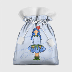 Подарочный 3D мешок с принтом  Принцесса Ежевичка  в Курске, 100% полиэстер | Размер: 29*39 см | princess | девочка | девочка с синими волосами