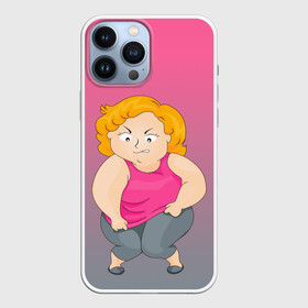 Чехол для iPhone 13 Pro Max с принтом широкая кость   мотивация в Курске,  |  | блондинка | бодипозитив | девушка | диета | досада | женщина | злость | кость широкая | мотивация | пышка | пышная | спорт | тренировка | треня | фитнес | формы | шутка