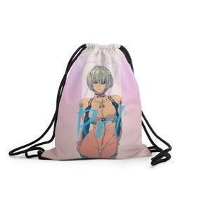 Рюкзак-мешок 3D с принтом Rei Ayanami в Курске, 100% полиэстер | плотность ткани — 200 г/м2, размер — 35 х 45 см; лямки — толстые шнурки, застежка на шнуровке, без карманов и подкладки | eva | eva 00 | eva 01 | eva 02 | rei | rei ayanami | shinji ikari | аска | ева | ева 02 | евангелион