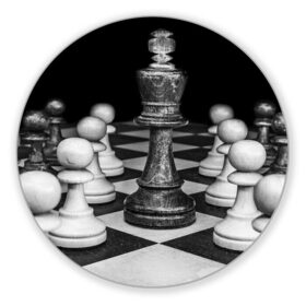 Коврик для мышки круглый с принтом Шахматы в Курске, резина и полиэстер | круглая форма, изображение наносится на всю лицевую часть | доска | игра | игровая | игры | короли | король | логика | настольная | настольные | пешка | пешки | спорт | туча | шахматный | шахматы