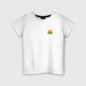 Детская футболка хлопок с принтом Бургер в Курске, 100% хлопок | круглый вырез горловины, полуприлегающий силуэт, длина до линии бедер | hamburger | бургер | бутерброд | гамбургер | еда | фастфуд