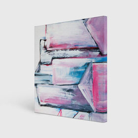 Холст квадратный с принтом Цветные мелки в Курске, 100% ПВХ |  | живопись | краски | красный | линии | мазки | масляные краски | розовый | синий | цветные мелки