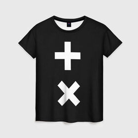 Женская футболка 3D с принтом Martin Garrix в Курске, 100% полиэфир ( синтетическое хлопкоподобное полотно) | прямой крой, круглый вырез горловины, длина до линии бедер | гаррикс | знаки | кресты | мартин | плюсы