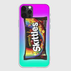 Чехол для iPhone 12 Pro Max с принтом Skittles | Черный в Курске, Силикон |  | black | skittles | sweet heat | градиент | зеленый | радуга | розовый | синий | скитлс | черный