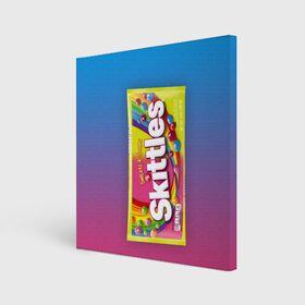 Холст квадратный с принтом Skittles | Желтый в Курске, 100% ПВХ |  | skittles | sweet sours | yellow | градиент | желтый | красный | радуга | розовый | синий | скитлс | фиолетовый