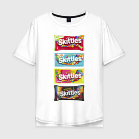 Мужская футболка хлопок Oversize с принтом Skittles | Разнообразие в Курске, 100% хлопок | свободный крой, круглый ворот, “спинка” длиннее передней части | 4 штуки | freeze pop | limited edition | long lost time | original | skittles | sweet heat | sweet sours | желтый | красный | ориджинл | разнообразие | синий | скитлс | черный