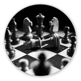 Коврик для мышки круглый с принтом Шахматы в Курске, резина и полиэстер | круглая форма, изображение наносится на всю лицевую часть | Тематика изображения на принте: доска | игра | игровая | игры | конь | короли | король | ладья | логика | настольная | настольные | пешка | пешки | спорт | туча | ферзь | шахматный | шахматы
