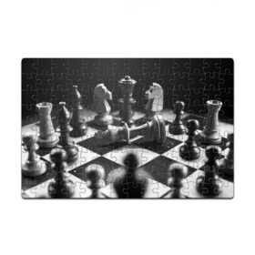 Пазл магнитный 126 элементов с принтом Шахматы в Курске, полимерный материал с магнитным слоем | 126 деталей, размер изделия —  180*270 мм | Тематика изображения на принте: доска | игра | игровая | игры | конь | короли | король | ладья | логика | настольная | настольные | пешка | пешки | спорт | туча | ферзь | шахматный | шахматы
