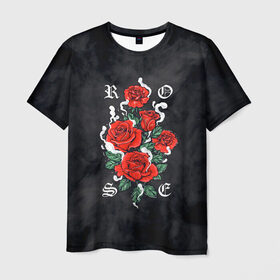 Мужская футболка 3D с принтом РОЗЫ | ROSES SMOKE в Курске, 100% полиэфир | прямой крой, круглый вырез горловины, длина до линии бедер | chery | flowers | japan | roses | sakura | вишня | растения | розы | ромашка | сакура | тюльпаны | цветы | цветы сакуры | япония