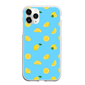 Чехол для iPhone 11 Pro матовый с принтом Лимоны на голубом в Курске, Силикон |  | citrus | lemon | pattern | seamless | summer | tropical | желтый | лето | лимон | природа | тропики | узор | фрукты | цитрус | экзотика