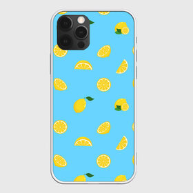 Чехол для iPhone 12 Pro Max с принтом Лимоны на голубом в Курске, Силикон |  | citrus | lemon | pattern | seamless | summer | tropical | желтый | лето | лимон | природа | тропики | узор | фрукты | цитрус | экзотика