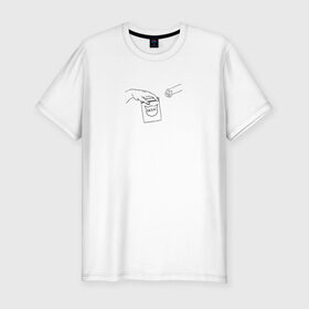 Мужская футболка хлопок Slim с принтом Вискас в Курске, 92% хлопок, 8% лайкра | приталенный силуэт, круглый вырез ворота, длина до линии бедра, короткий рукав | вискас | животные | искусство | кот | котик | прикол | сотворение адама | юмор