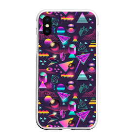 Чехол для iPhone XS Max матовый с принтом Vaporwave art в Курске, Силикон | Область печати: задняя сторона чехла, без боковых панелей | абстракция | арт | вапорвейв | геометрия | ретро | рисунок | текстура | узор | хипстер