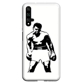 Чехол для Honor 20 с принтом The Greatest (Muhammad Ali) в Курске, Силикон | Область печати: задняя сторона чехла, без боковых панелей | ali | clay | mohammed | али | боец | боксер | величайший | возможность | искусства | касиус | клей | личность | мозайка | мотивация | мохаммед | мухамед | перчатки | сила | слова | спорт | темный | узор