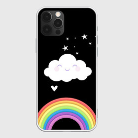 Чехол для iPhone 12 Pro Max с принтом ОБЛАЧКО в Курске, Силикон |  | Тематика изображения на принте: глазки | звездочка | звезды | облако | облачко | радуга | сердечко | сердце | улыбка | щечки
