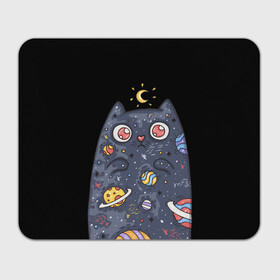 Коврик для мышки прямоугольный с принтом КОСМИЧЕСКИЙ КОТ в Курске, натуральный каучук | размер 230 х 185 мм; запечатка лицевой стороны | артемис | астероиды | вселенная | галактика | диана | звезды | кометы | космос | кот | котенок | котик | луна | месяц | ночь | планеты | сейлор мун | туманность | черная кошка