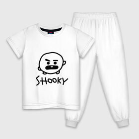 Детская пижама хлопок с принтом SHOOKY BTS в Курске, 100% хлопок |  брюки и футболка прямого кроя, без карманов, на брюках мягкая резинка на поясе и по низу штанин
 | Тематика изображения на принте: army | bangtan boys | bt21 | bts | bts stickers | chimmy | cooky | k pop | koya | mang | monster | rap monster | rapmon | rj | rm | shooky | tata | van | бтс | ви | джей хоуп | джонгук | кейпоп | реп монстр | стикеры bts | сюга | чимин | чин