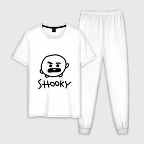 Мужская пижама хлопок с принтом SHOOKY | BTS в Курске, 100% хлопок | брюки и футболка прямого кроя, без карманов, на брюках мягкая резинка на поясе и по низу штанин
 | army | bangtan boys | bt21 | bts | bts stickers | chimmy | cooky | k pop | koya | mang | monster | rap monster | rapmon | rj | rm | shooky | tata | van | бтс | ви | джей хоуп | джонгук | кейпоп | реп монстр | стикеры bts | сюга | чимин | чин