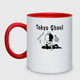Кружка двухцветная с принтом Токийский гуль | Tokyo Ghoul в Курске, керамика | объем — 330 мл, диаметр — 80 мм. Цветная ручка и кайма сверху, в некоторых цветах — вся внутренняя часть | Тематика изображения на принте: anime | kaneki ken | tokyo ghoul | tokyo ghoul: re | аниме | анимэ | гули | джузо сузуя | канеки кен | кузен йошимура | наки | нишики нишио | ре | ренджи йомо | ризе камиширо | токийский гуль | тоука киришима | ута