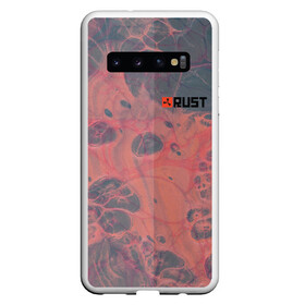 Чехол для Samsung Galaxy S10 с принтом Rust | Красная текстура Раст в Курске, Силикон | Область печати: задняя сторона чехла, без боковых панелей | farm | online | raid | rust | steam | игра | краски | лого | оружие | разводы | раст | растер | рейд | рейдер | стим | фарм | фармила