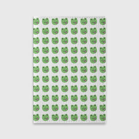 Обложка для паспорта матовая кожа с принтом лягушки в Курске, натуральная матовая кожа | размер 19,3 х 13,7 см; прозрачные пластиковые крепления | животные | лягушка | милота | природа